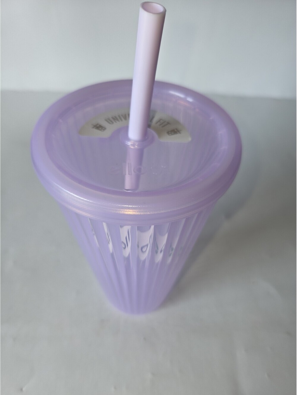 Ello PLASTIC Purple Tumbler Cup with Rubber Lid and Straw SG2